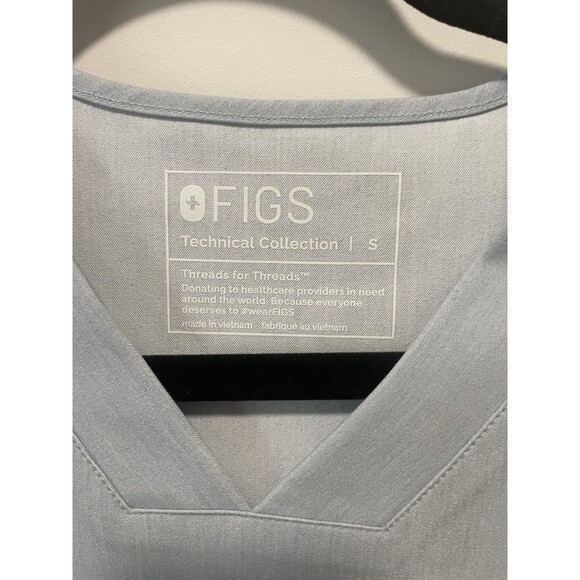 Figs Chisec Three-Pocket Scrub Top Short Sleeve Men's Size Small Chambray Blue - Picture 5 of 6